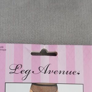 Leg Avenue Black Rhinestone Fishnet Crotchless Thigh-Highs